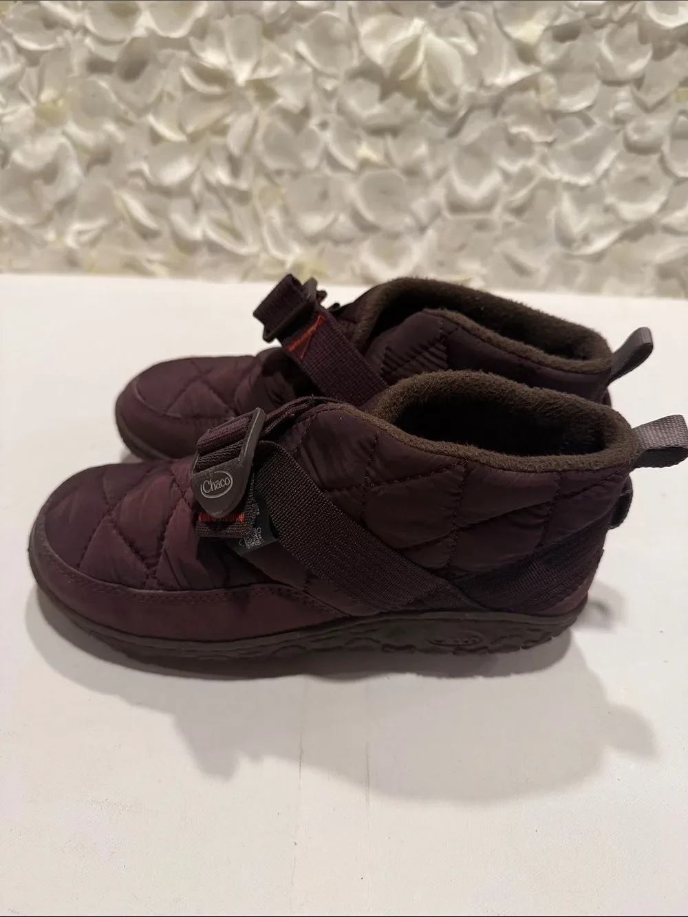 Chaco Kids Quilted Dark Brown Slip-On Boots with Strap
